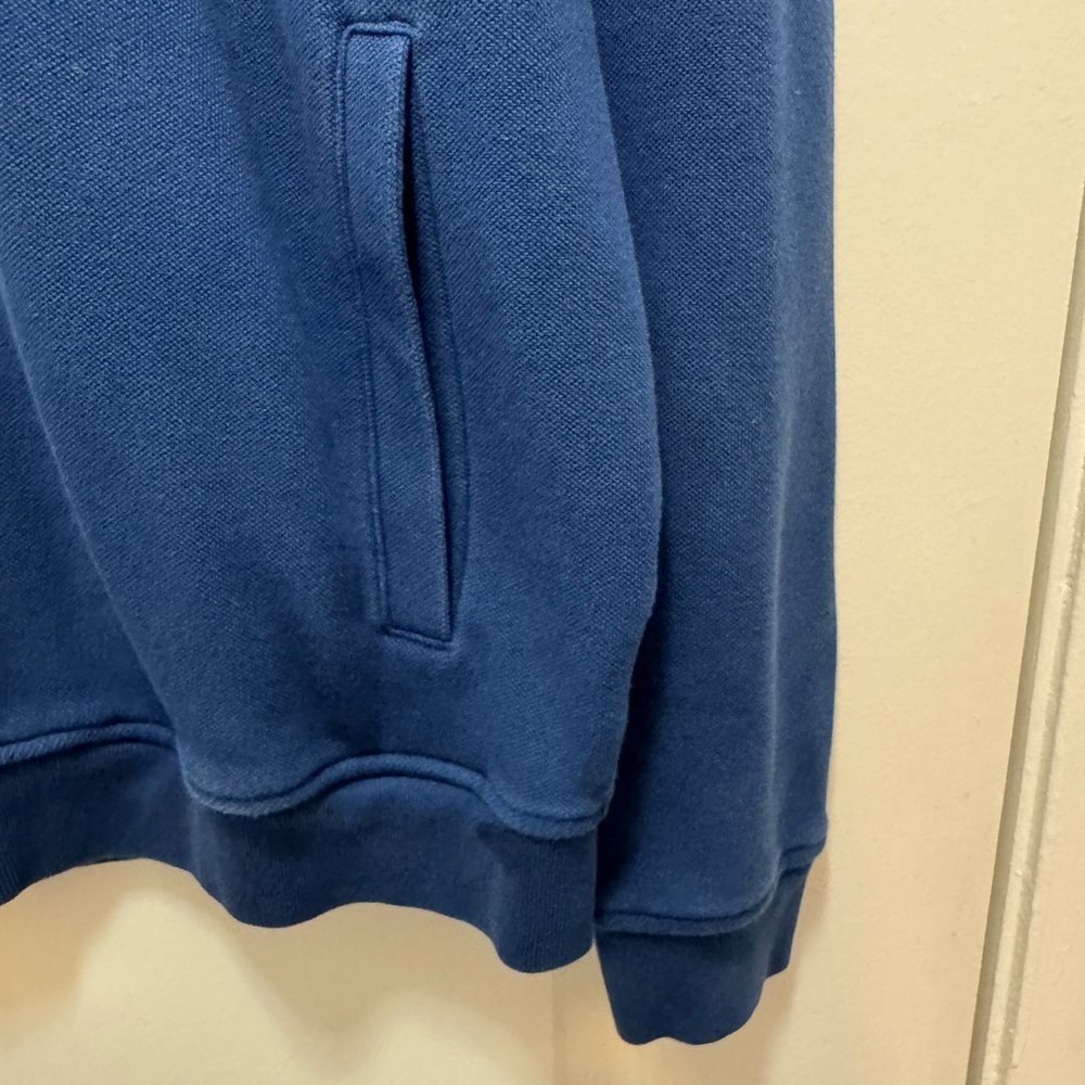 Lacoste Tennis Jacket Blue Cotton Jersey Sweater Pique Full Zip - Picture 7 of 12